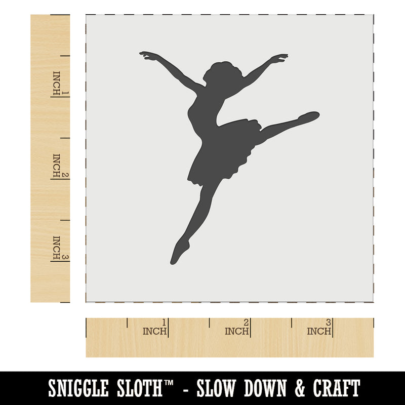 Lady Girl Ballerina Dancing Jumping Ballet Dance Wall Cookie DIY Craft Reusable Stencil