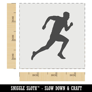 Man Running Marathon Cardio Exercise Wall Cookie DIY Craft Reusable Stencil