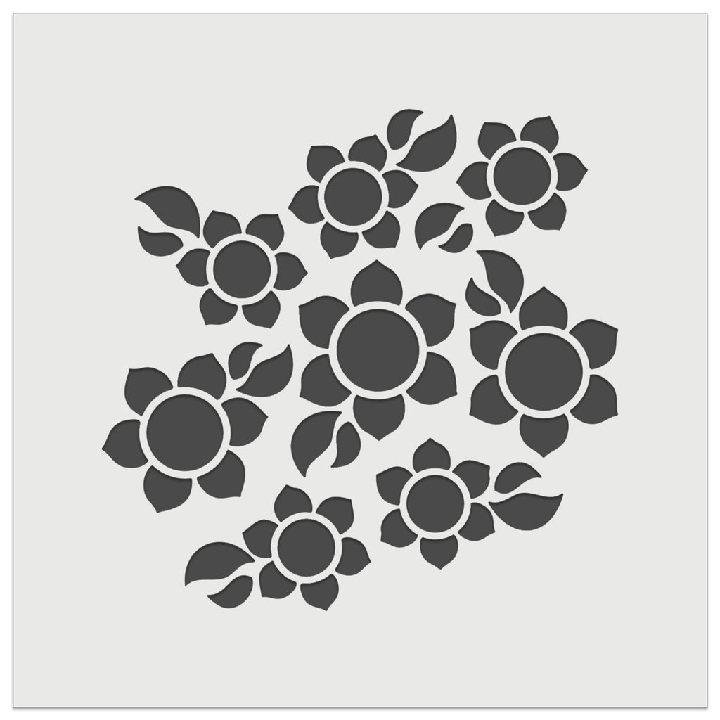 Scatter of Sunflowers Wall Cookie DIY Craft Reusable Stencil