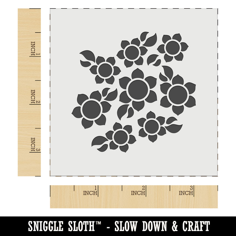 Scatter of Sunflowers Wall Cookie DIY Craft Reusable Stencil