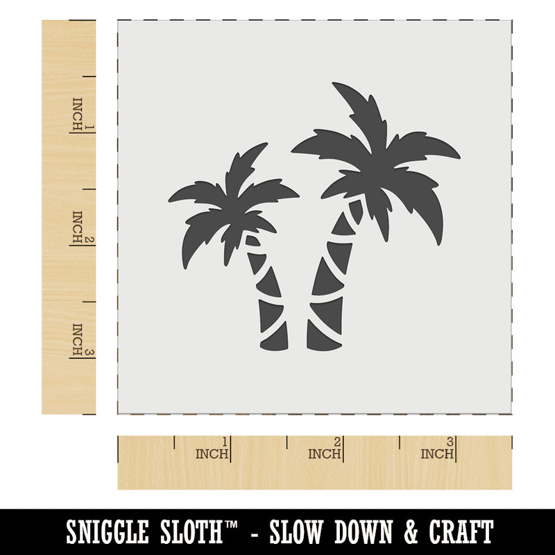 Two Palm Trees Tropical Wall Cookie DIY Craft Reusable Stencil