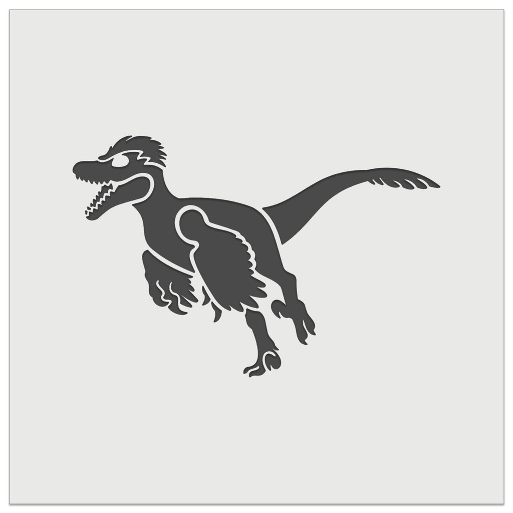 Velociraptor Dinosaur Running Wall Cookie DIY Craft Reusable Stencil