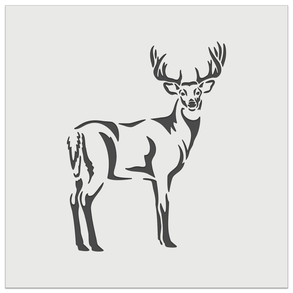 White-Tailed Deer Buck Hunting Forest Animal Wall Cookie DIY Craft Reusable Stencil