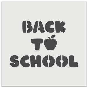 Back to School Text Apple Wall Cookie DIY Craft Reusable Stencil