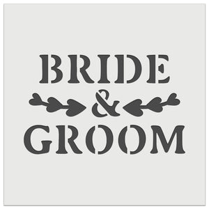 Bride & Groom Heart Leaf Details Wall Cookie DIY Craft Reusable Stencil