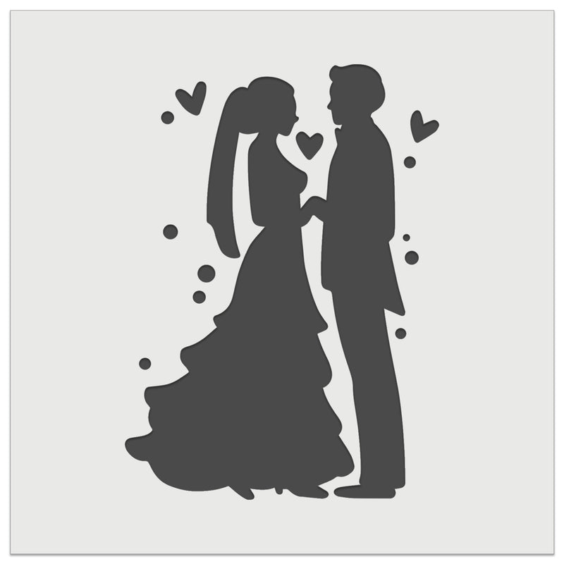 Bride and Groom Wedding Silhouette Wall Cookie DIY Craft Reusable Stencil