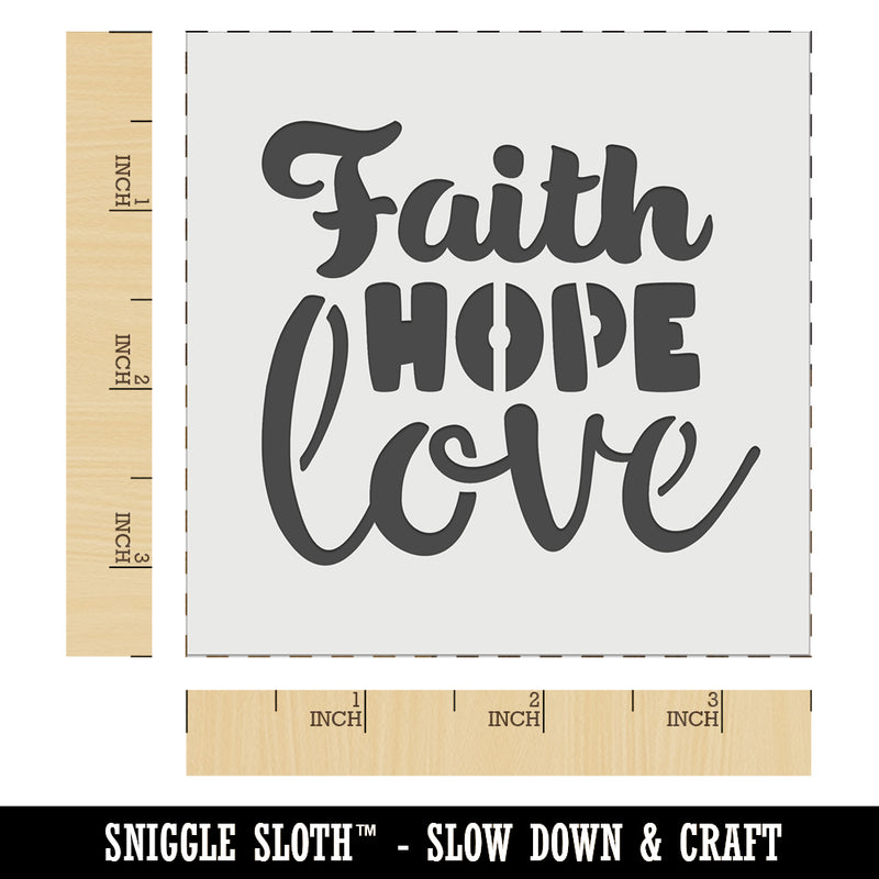 Faith Hope Love Wall Cookie DIY Craft Reusable Stencil