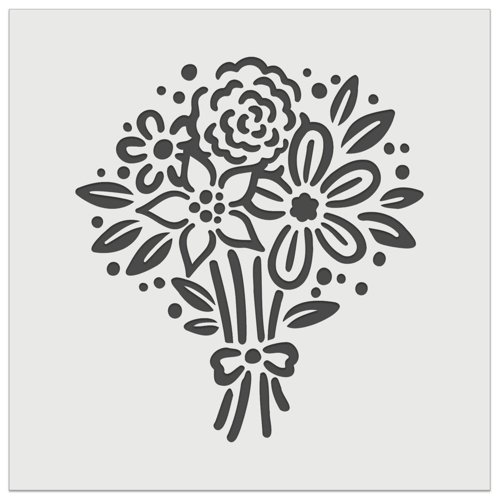 Flower Bouquet Wall Cookie DIY Craft Reusable Stencil