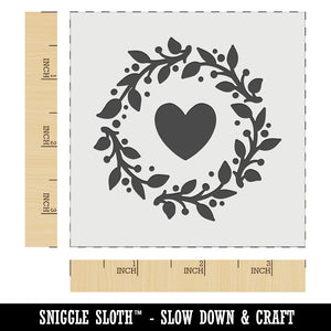 Foliage Wreath with Heart Center Wall Cookie DIY Craft Reusable Stencil