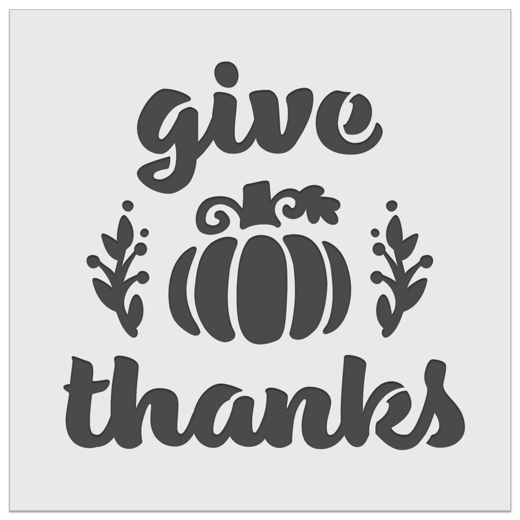 Give Thanks with Pumpkin Autumn Fall Wall Cookie DIY Craft Reusable Stencil