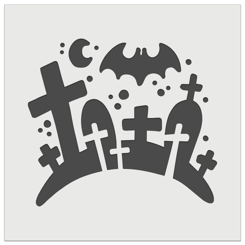 Halloween Graveyard Cemetery Tombstones Wall Cookie DIY Craft Reusable Stencil