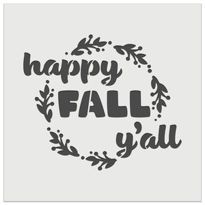 Happy Fall Y'all Autumn Foliage Wall Cookie DIY Craft Reusable Stencil