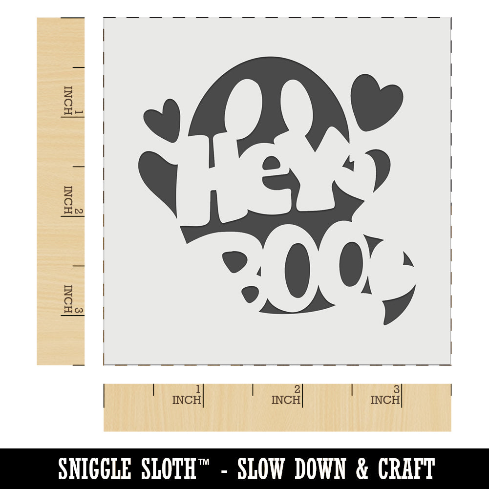 Hey Boo Ghost Halloween Wall Cookie DIY Craft Reusable Stencil