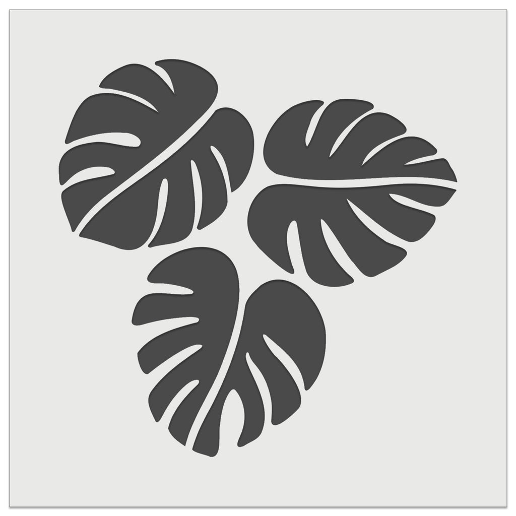 Monstera Leaves Trio Wall Cookie DIY Craft Reusable Stencil