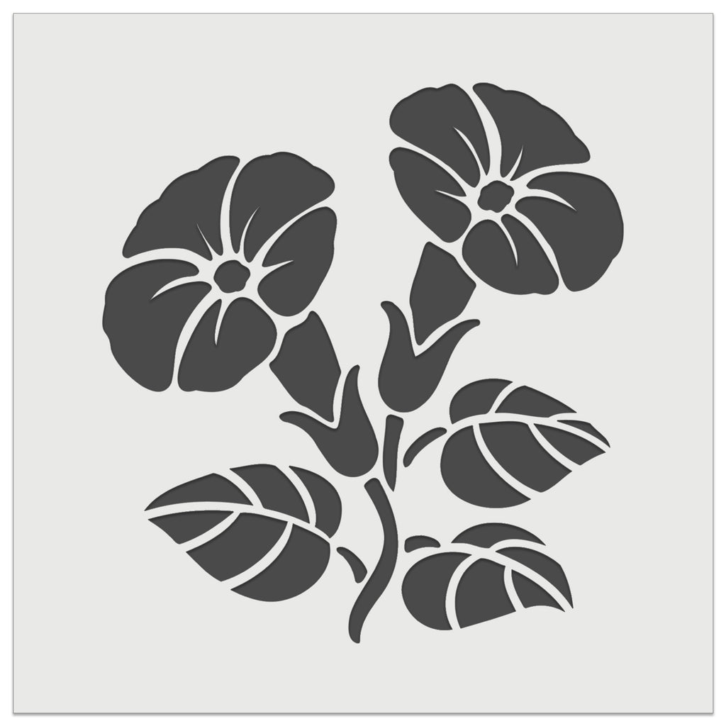 Morning Glory Flowers Wall Cookie DIY Craft Reusable Stencil