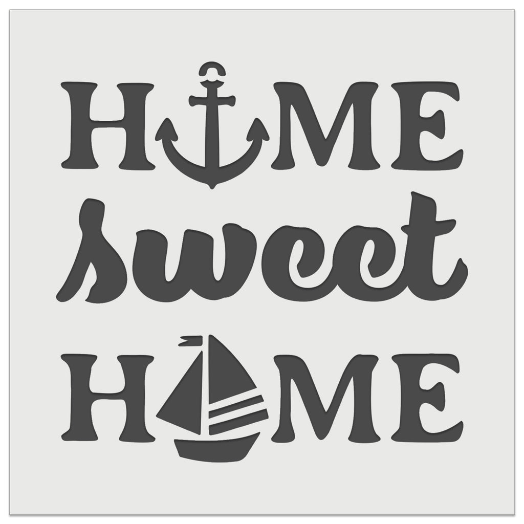Nautical Beach Home Sweet Home Wall Cookie DIY Craft Reusable Stencil