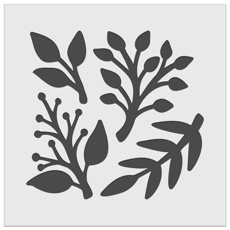 Plant Foliage Leaves Branches Wall Cookie DIY Craft Reusable Stencil
