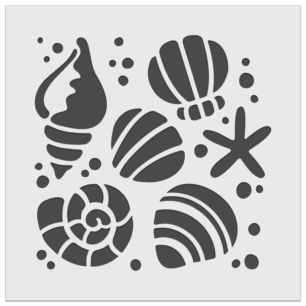 Seashells and Starfish Wall Cookie DIY Craft Reusable Stencil