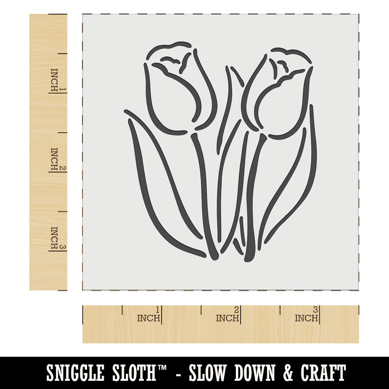 Spring Summer Tulips Wall Cookie DIY Craft Reusable Stencil