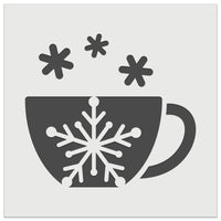 Tea Coffee Cup Snowflake Details Winter Wall Cookie DIY Craft Reusable Stencil