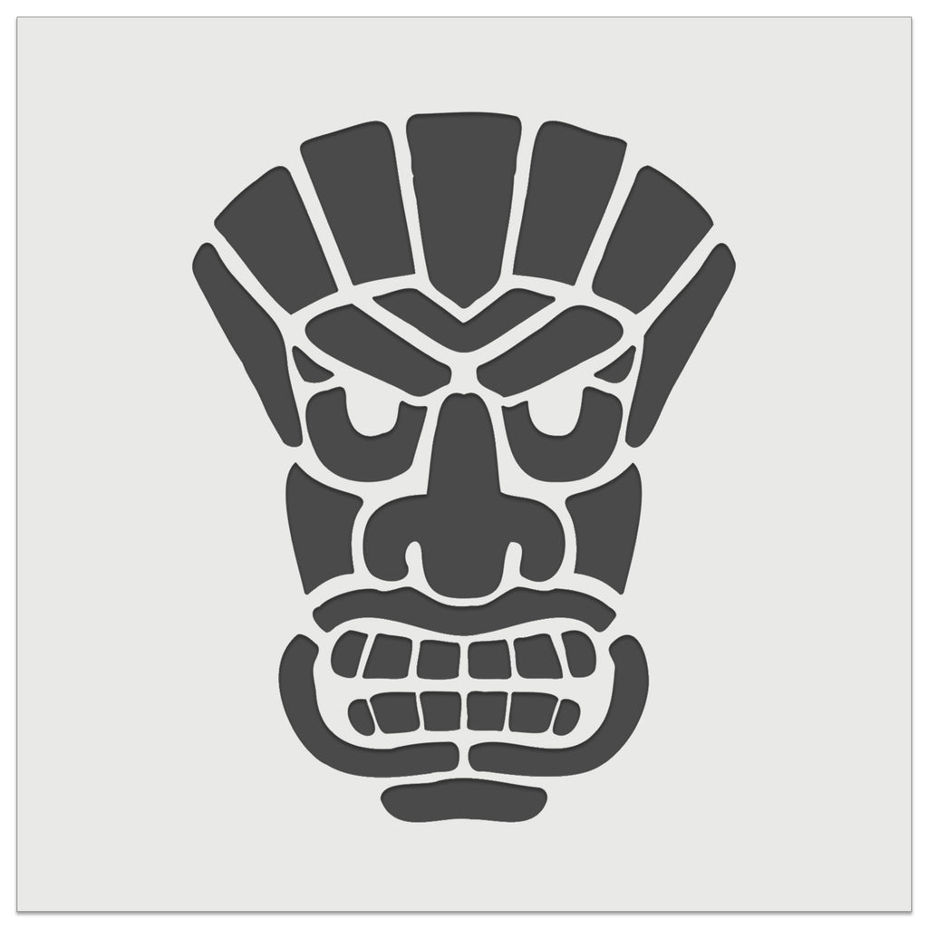 Tiki Mask Hawaii Luau Wall Cookie DIY Craft Reusable Stencil