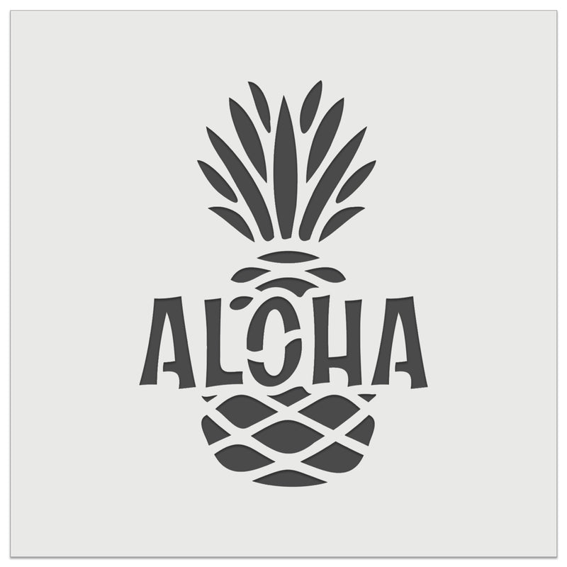 Aloha Pineapple Tropical Fruit Hawaii Wall Cookie DIY Craft Reusable Stencil