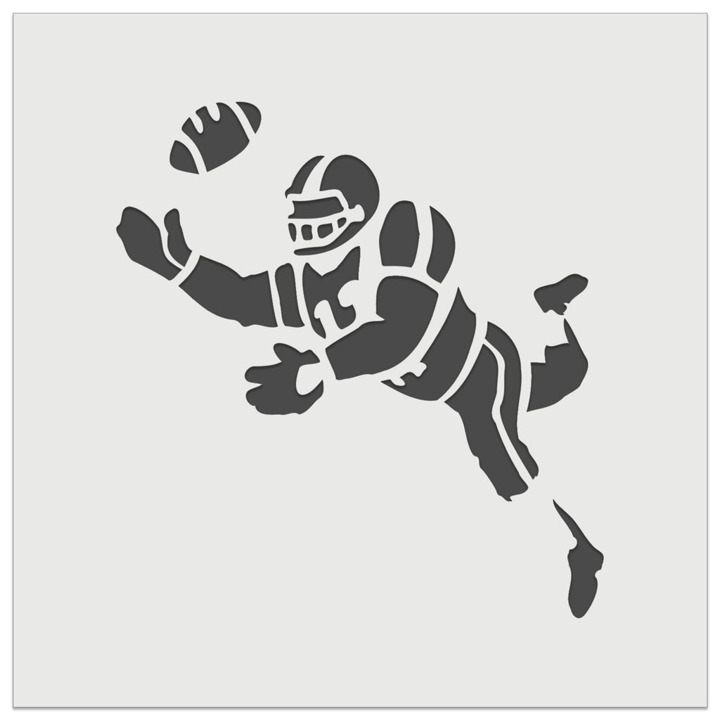 Cartoon American Football Catching Ball Wall Cookie DIY Craft Reusable Stencil