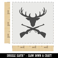 Crossed Hunting Rifles with Deer Head Antlers Wall Cookie DIY Craft Reusable Stencil