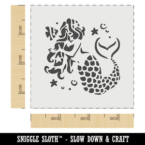 Elegant Mermaid Maiden with Butterfly Fish Wall Cookie DIY Craft Reusable Stencil