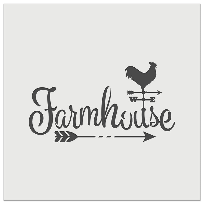 Farmhouse Script Font Arrow Rooster Weathervane Wall Cookie DIY Craft Reusable Stencil