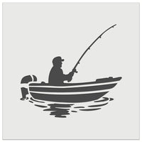 Fisherman in Fishing Boat Wall Cookie DIY Craft Reusable Stencil