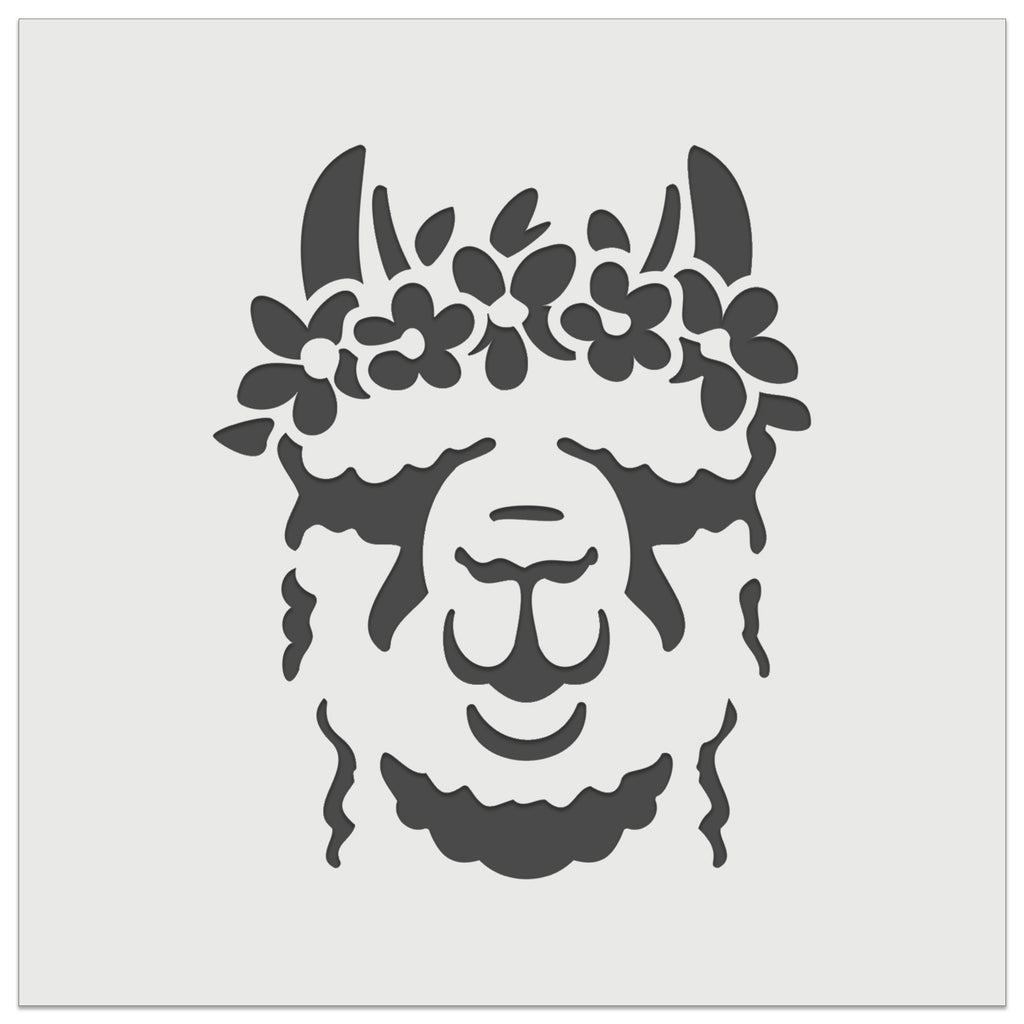 Flower Crown Llama Head Wall Cookie DIY Craft Reusable Stencil