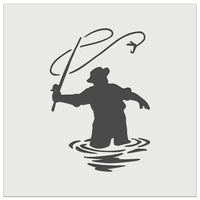 Fly Fisherman Throwing Line Angler Wall Cookie DIY Craft Reusable Stencil