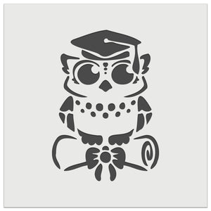 Graduation Owl with Cap and Diploma School College Wall Cookie DIY Craft Reusable Stencil