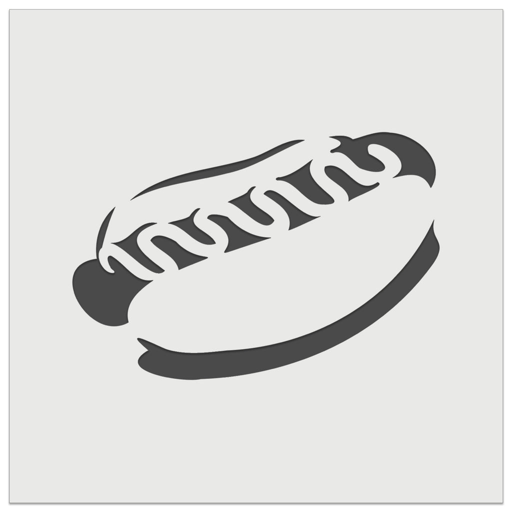 Hotdog Wiener Bun Ketchup Mustard Wall Cookie DIY Craft Reusable Stencil