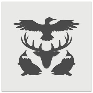 Hunter Deer Fish Duck Hunting Fishing Wall Cookie DIY Craft Reusable Stencil