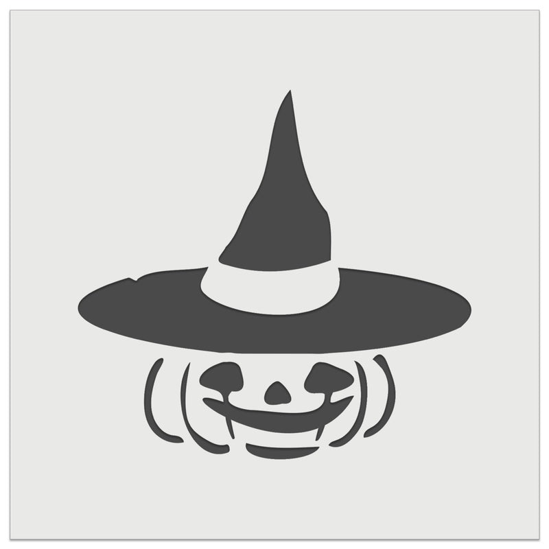 Jack-O'-Lantern with Witch Hat Halloween Pumpkin Wall Cookie DIY Craft Reusable Stencil