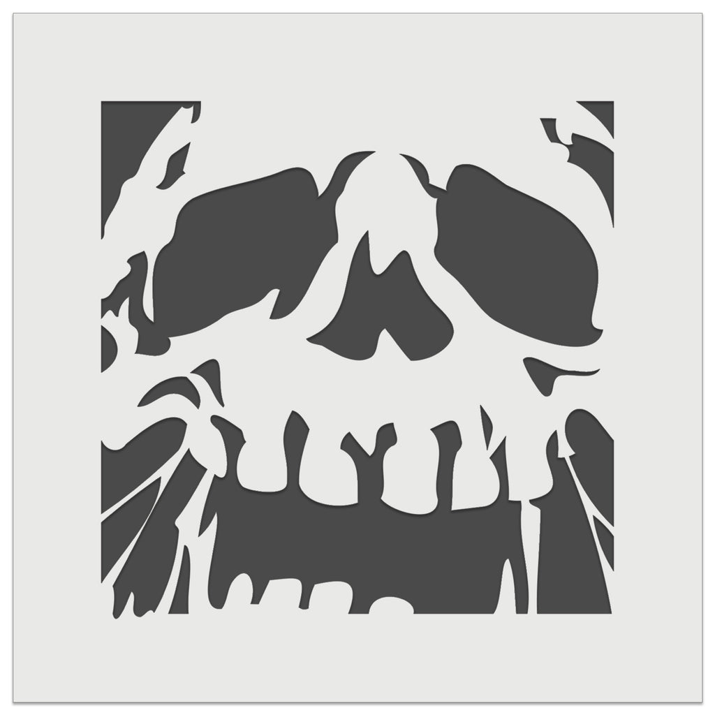 Negative Skull Spooky Bone Face Halloween Wall Cookie DIY Craft Reusable Stencil