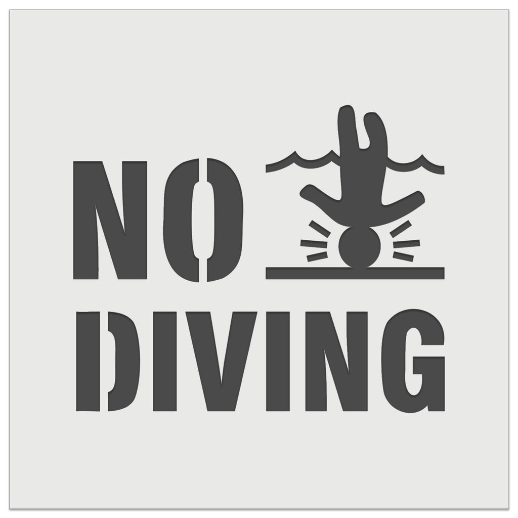 No Diving Swimming Head Injury Wall Cookie DIY Craft Reusable Stencil