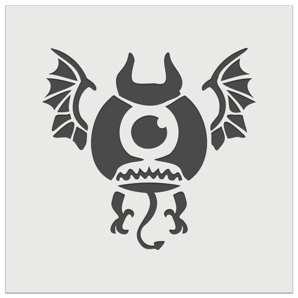 One Eyed Monster Demon with Bat Wings Wall Cookie DIY Craft Reusable Stencil