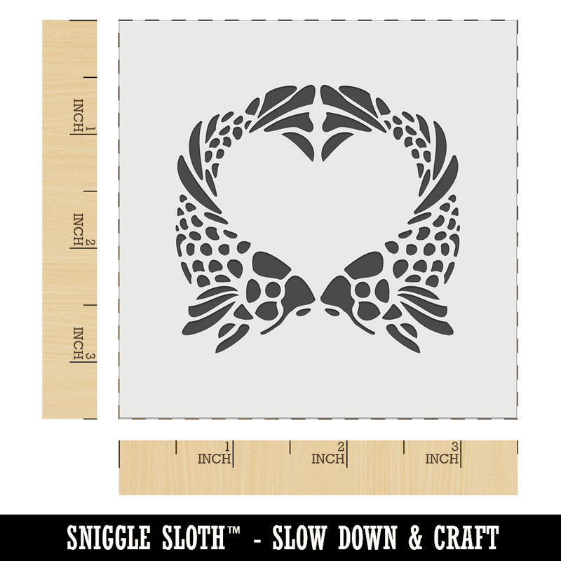 Pair of Fish Love Heart Valentine's Day Wall Cookie DIY Craft Reusable Stencil