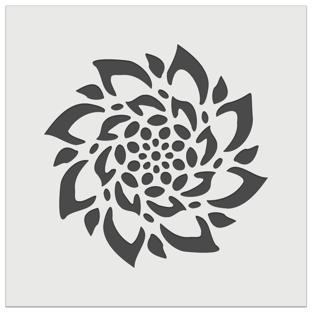 Radial Succulent Flower Spiral Wall Cookie DIY Craft Reusable Stencil