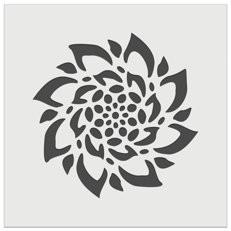 Radial Succulent Flower Spiral Wall Cookie DIY Craft Reusable Stencil