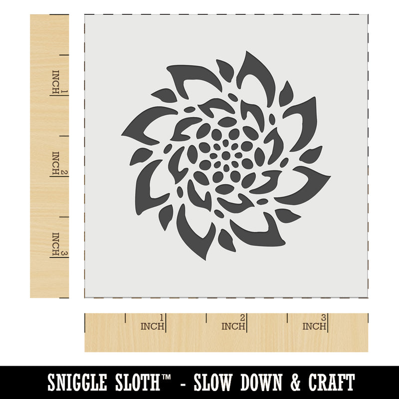 Radial Succulent Flower Spiral Wall Cookie DIY Craft Reusable Stencil