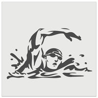 Swimmer Swimming Freestyle Taking Breath Wall Cookie DIY Craft Reusable Stencil