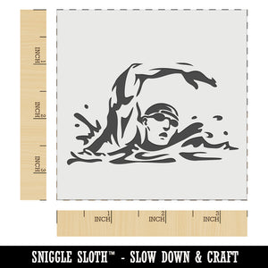 Swimmer Swimming Freestyle Taking Breath Wall Cookie DIY Craft Reusable Stencil