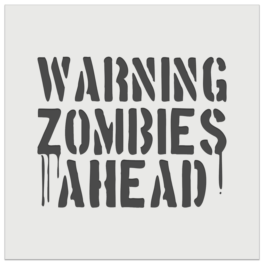 Warning Zombies Ahead Halloween Monster Wall Cookie DIY Craft Reusable Stencil