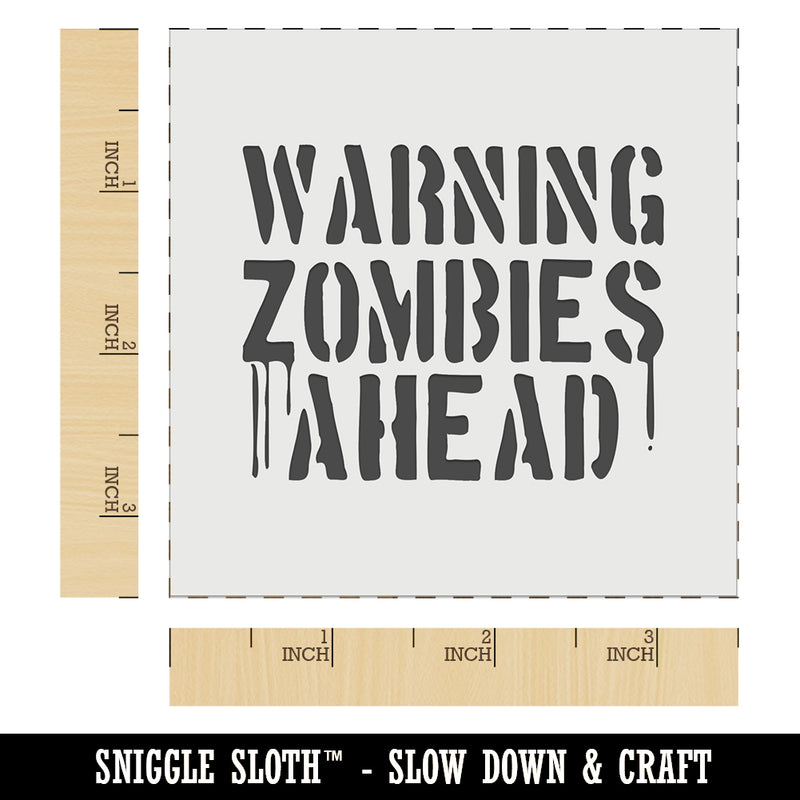 Warning Zombies Ahead Halloween Monster Wall Cookie DIY Craft Reusable Stencil