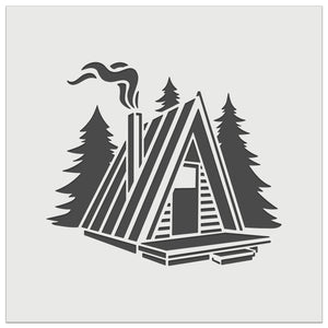 A-Frame Log Cabin House in Woods Wall Cookie DIY Craft Reusable Stencil