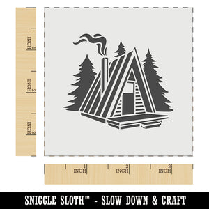 A-Frame Log Cabin House in Woods Wall Cookie DIY Craft Reusable Stencil